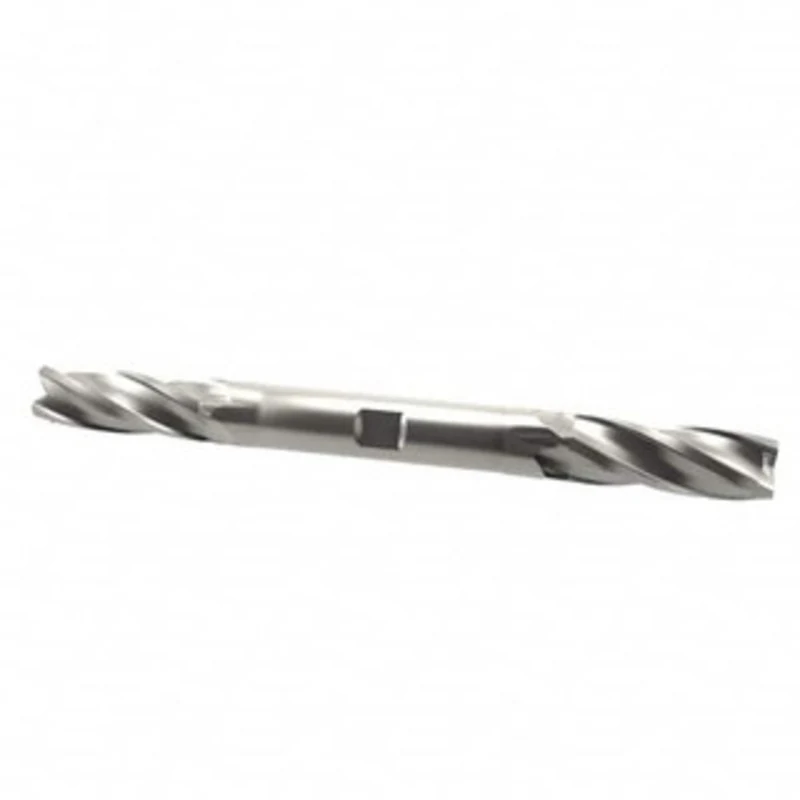 Value Collection 3/8, 3/4 LOC, 3/8 Shank Diam, 3-1/2 OAL, 4 Flute, Cobalt Square End Mill Double End, Uncoated, Spira...